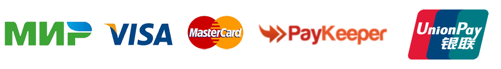 Методы оплаты - МИР, Visa, MasterCard