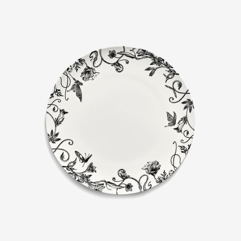 Тарелка Dinner plate floral fantasy white-black Unity 