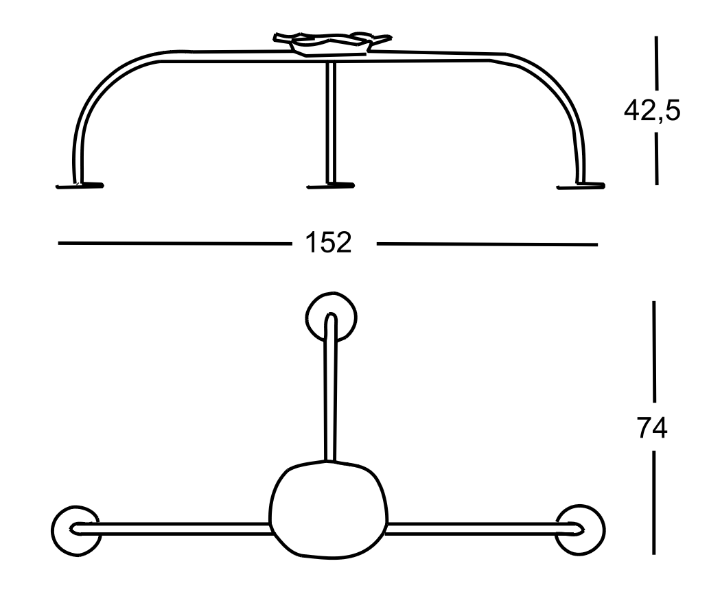 Схема Уличный табурет Allunaggio, Zanotta