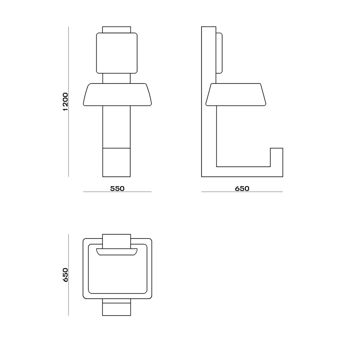 Схема Барный стул White Noise Bar, MODÉNATURE