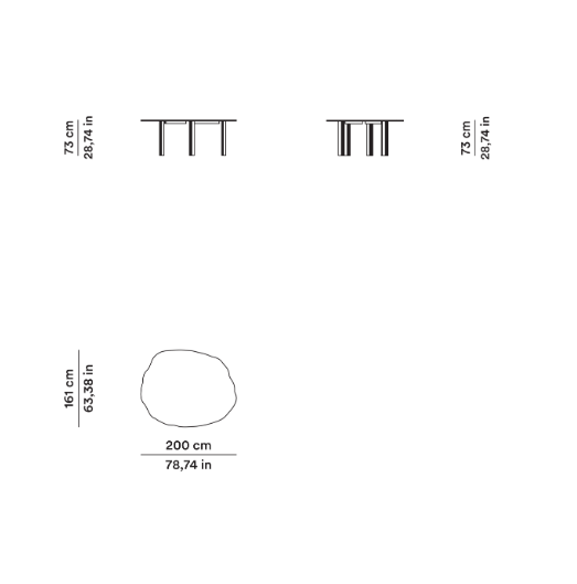 Схема Стол Orpheus, Tacchini