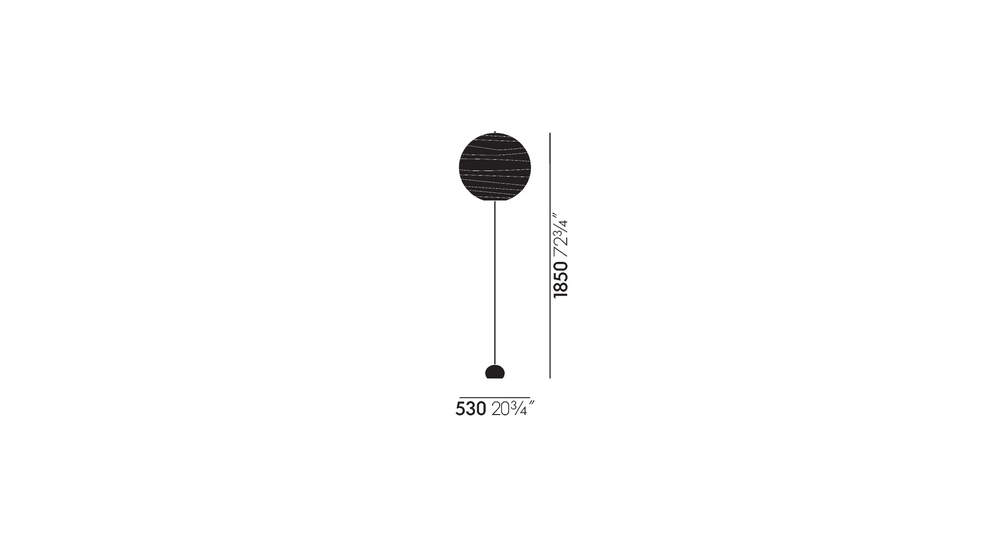 Схема Напольный светильник Akari BB3-55DD, Vitra
