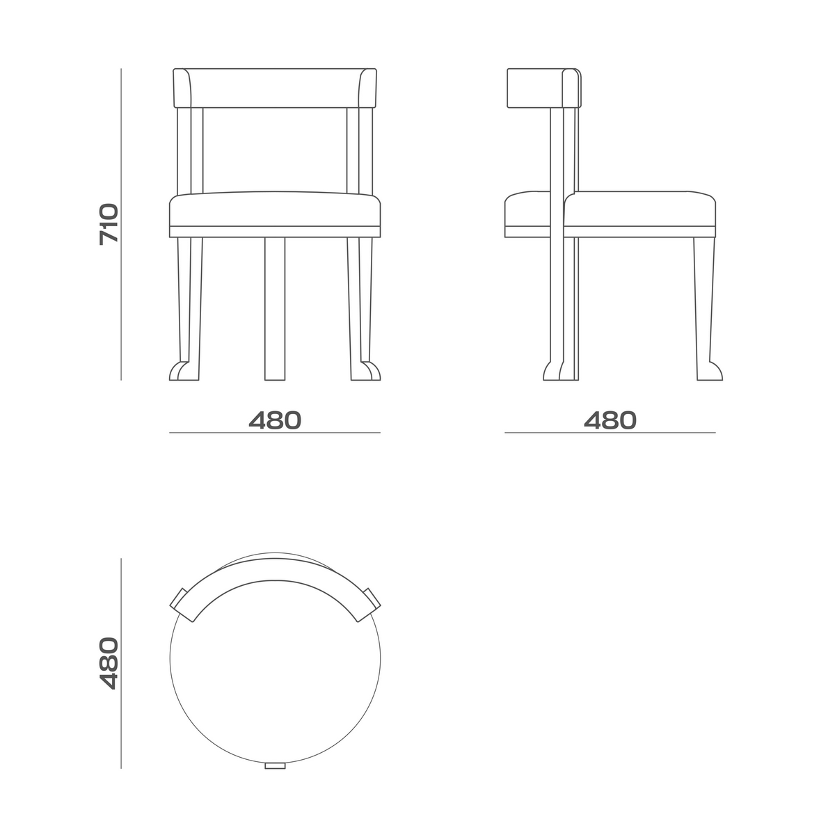 Схема Стул Menina Chair, MODÉNATURE