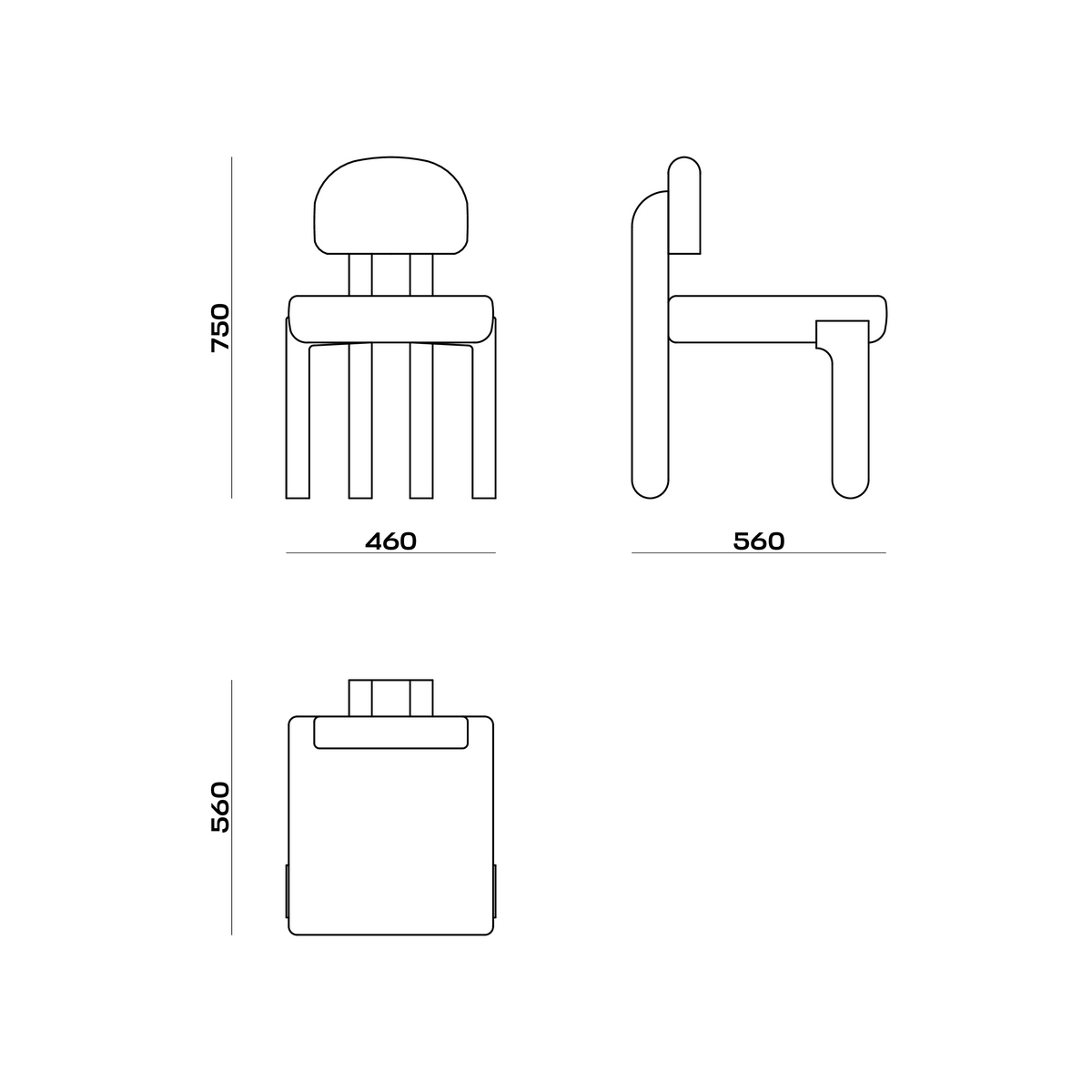Схема Стул Awaya Chair, MODÉNATURE