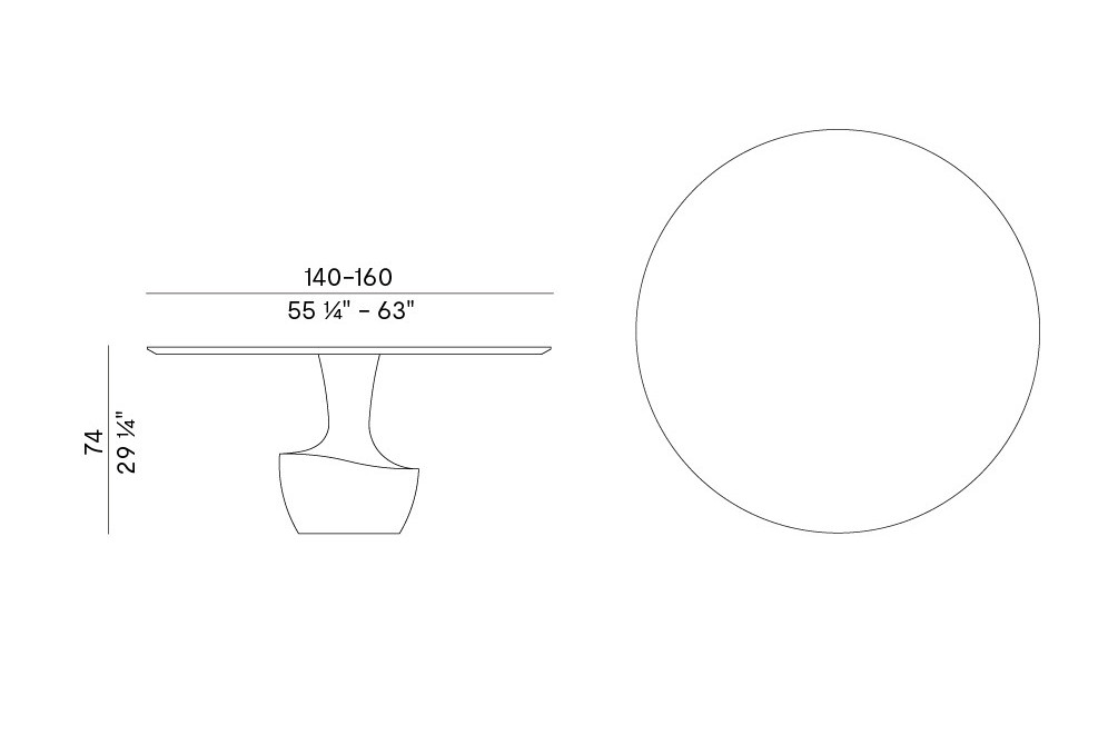Схема Стол Anfora на мраморном основании, Potocco