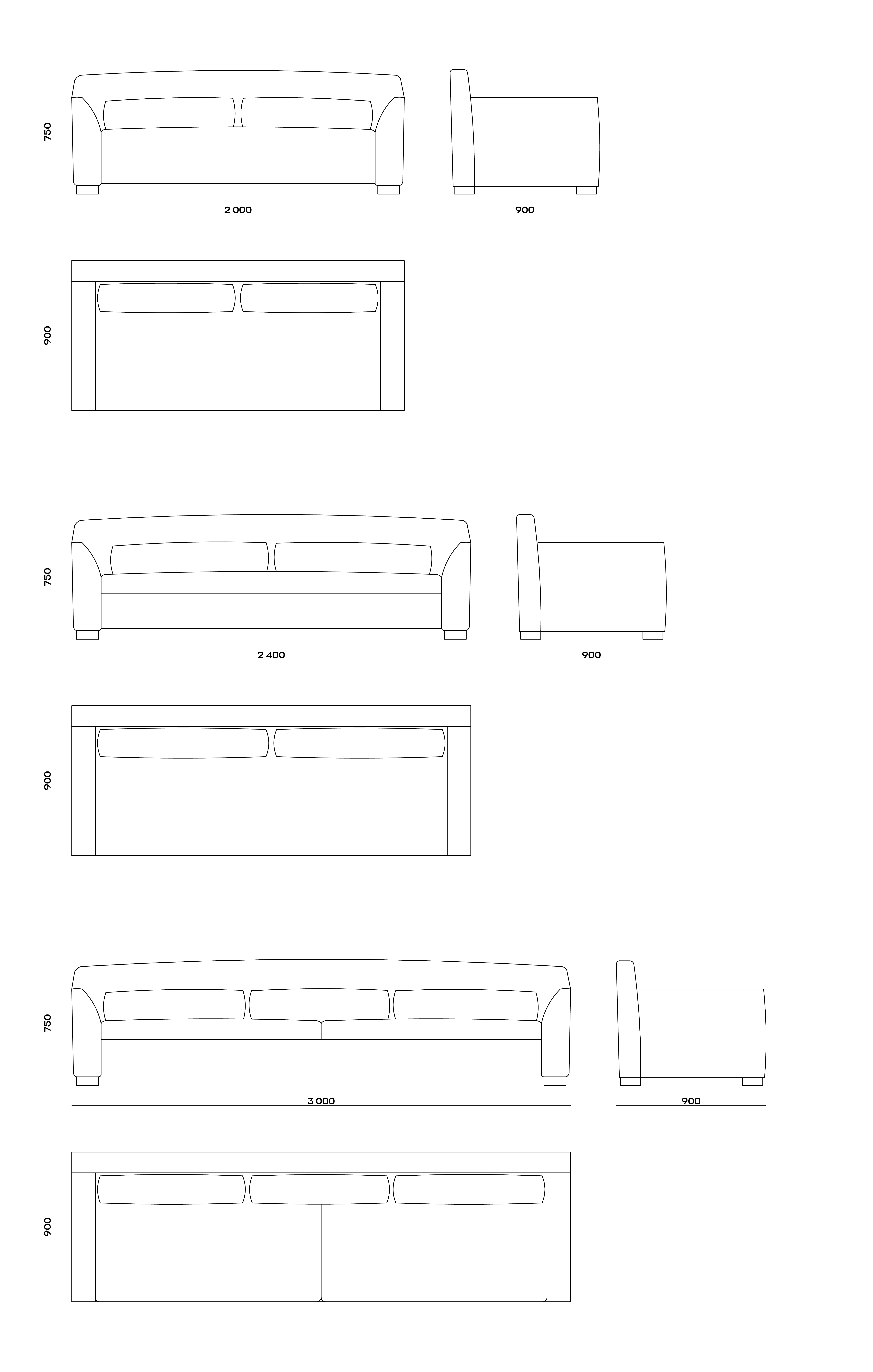 Схема Диван Eridan Sofa, MODÉNATURE