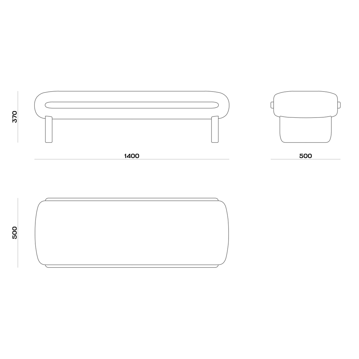 Схема Банкетка Kasia, MODÉNATURE