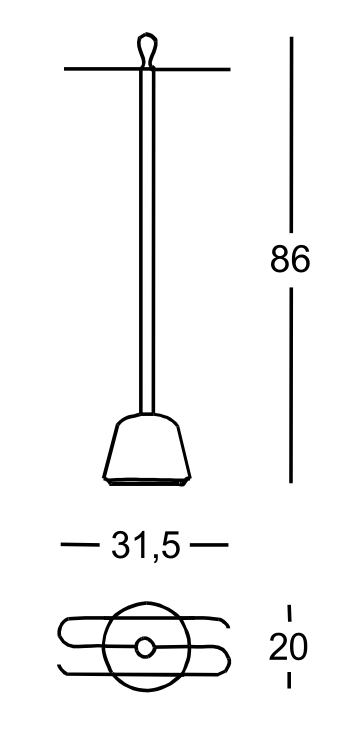 Схема Напольная вешалка Servietto, Zanotta