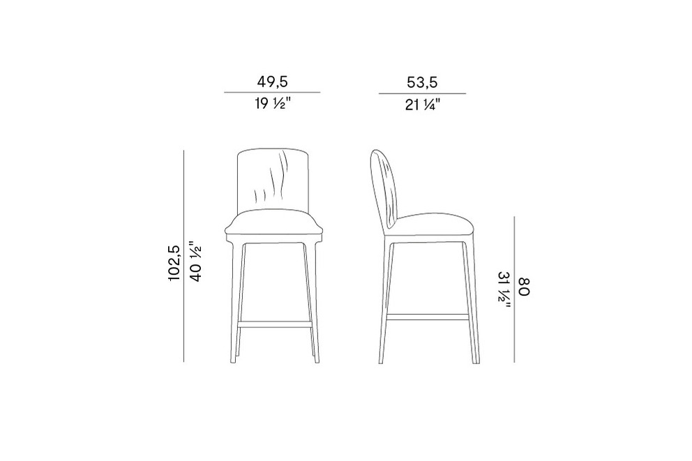 Схема Барный стул Blossom, Potocco