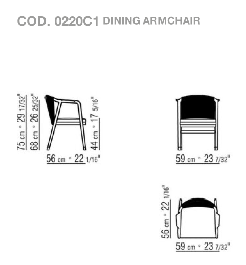 Схема Уличный стул Crono Outdoor, Flexform