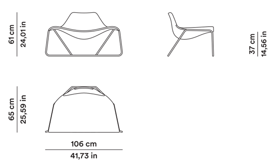 Схема Кресло Glide, Tacchini