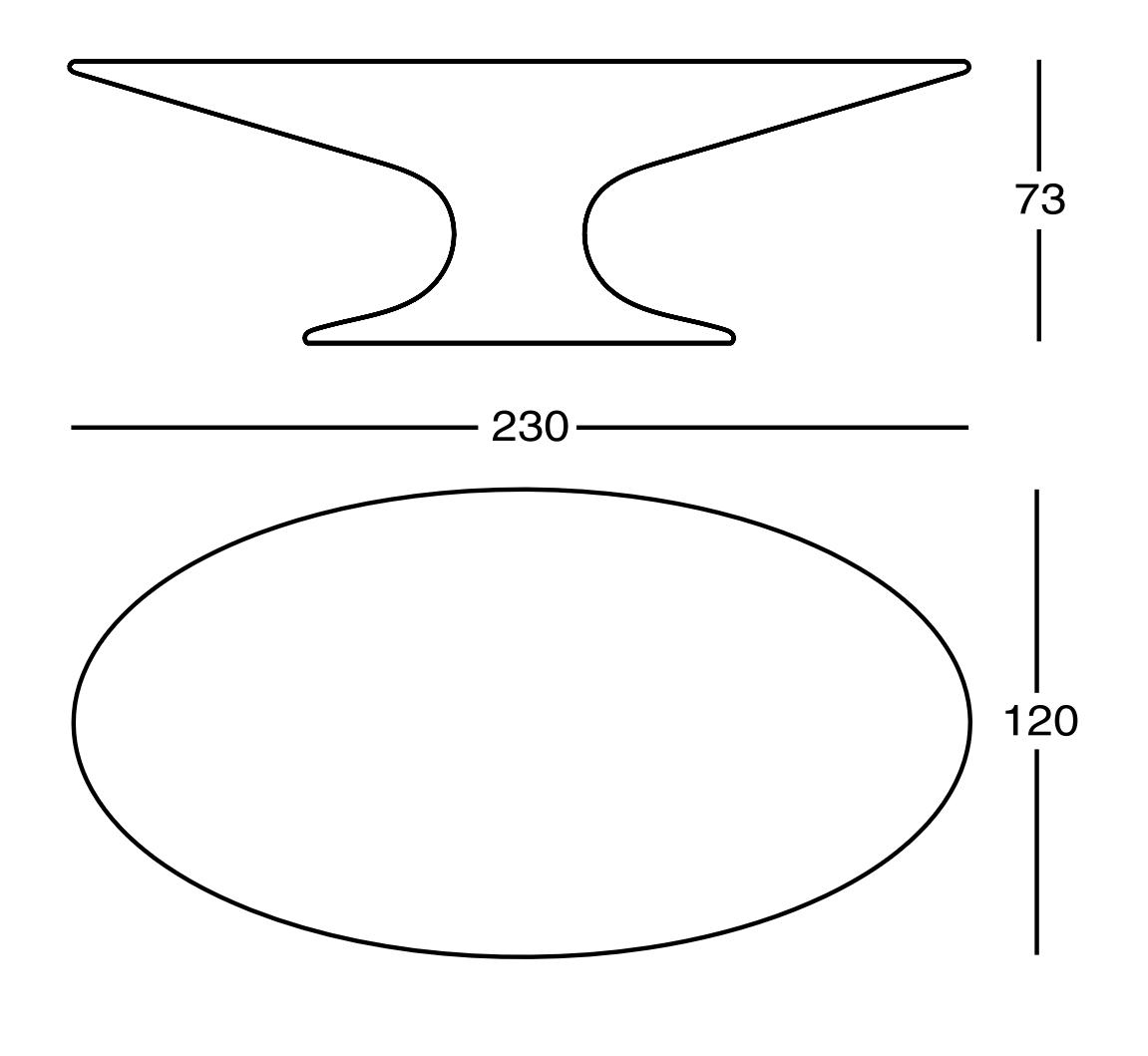 Схема  Обеденный стол Fenice, Zanotta