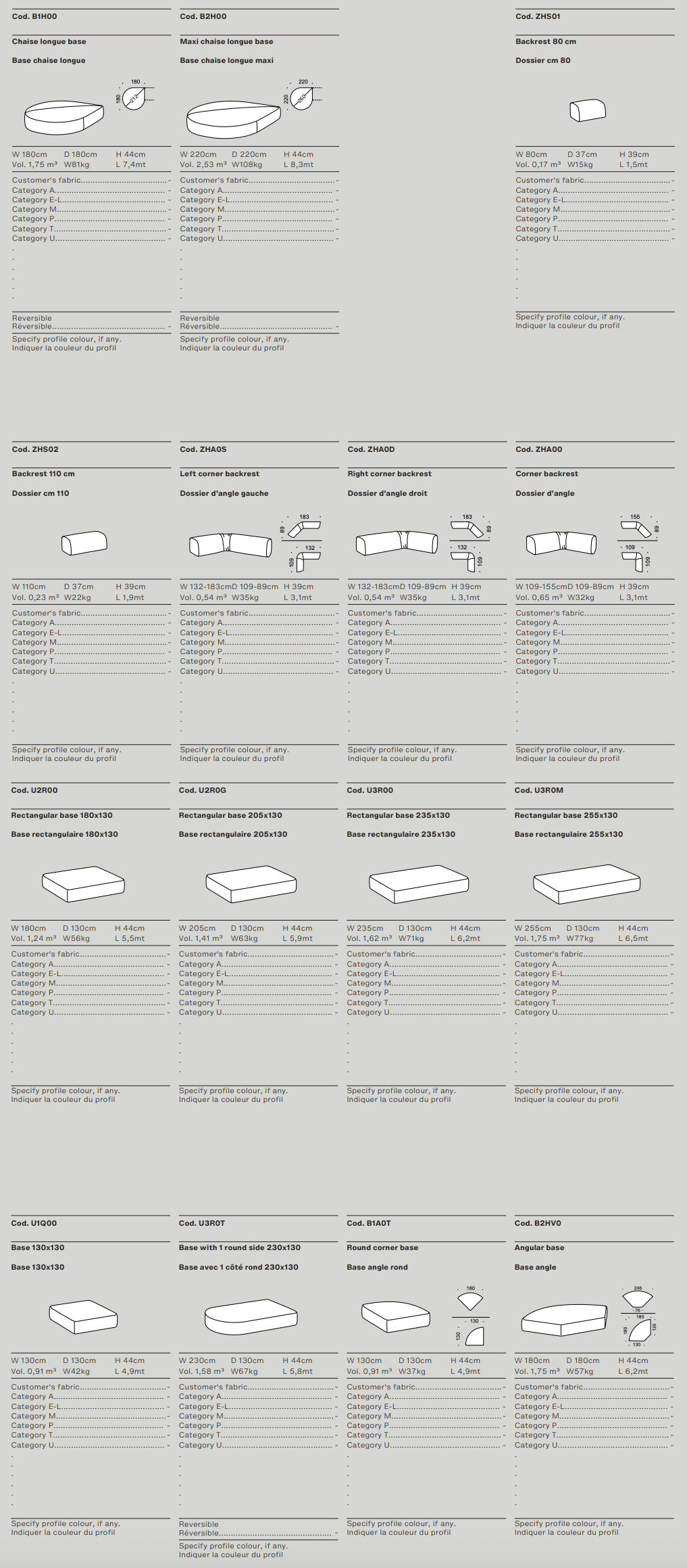 Схема Модульный диван Isla, Ditre Italia
