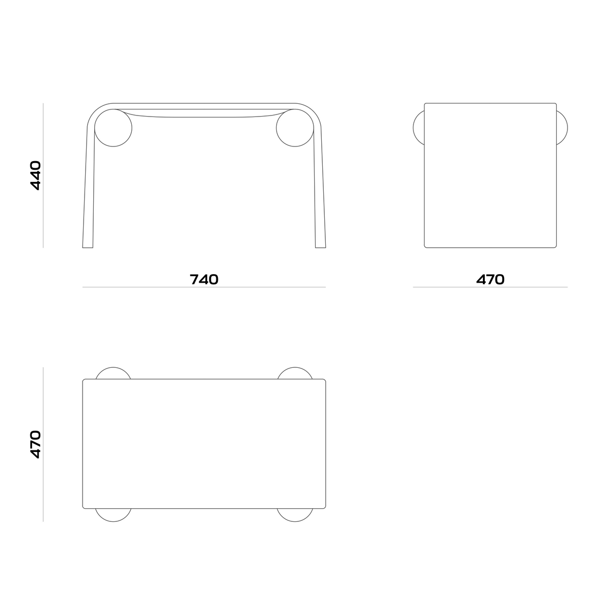 Схема Табурет Levi Stool, MODÉNATURE