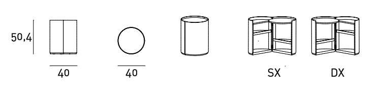 Схема Прикроватная тумба Moon, Living Divani