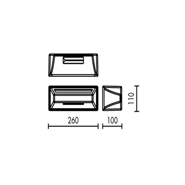 Схема Настенный светильник Jian 1060010A, Artemide