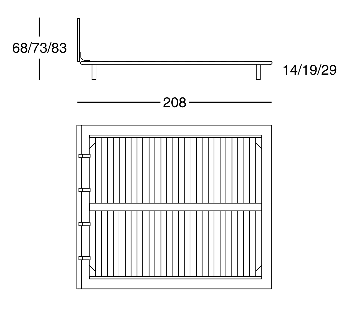Схема Кровать Milano, Zanotta