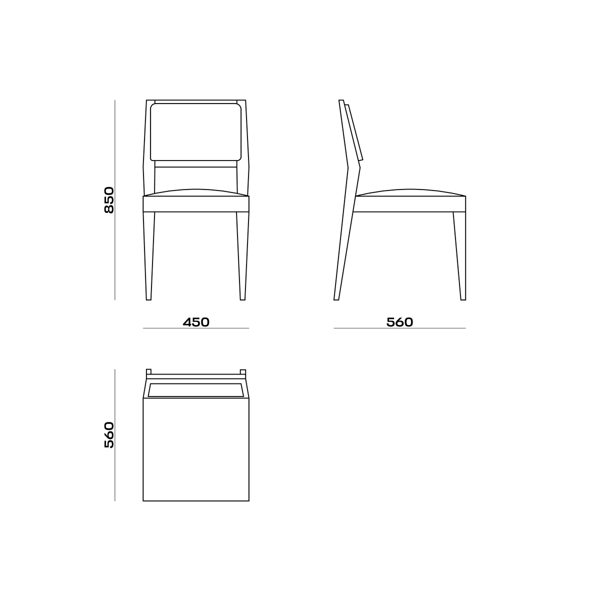 Схема Стул Rene Chair, MODÉNATURE