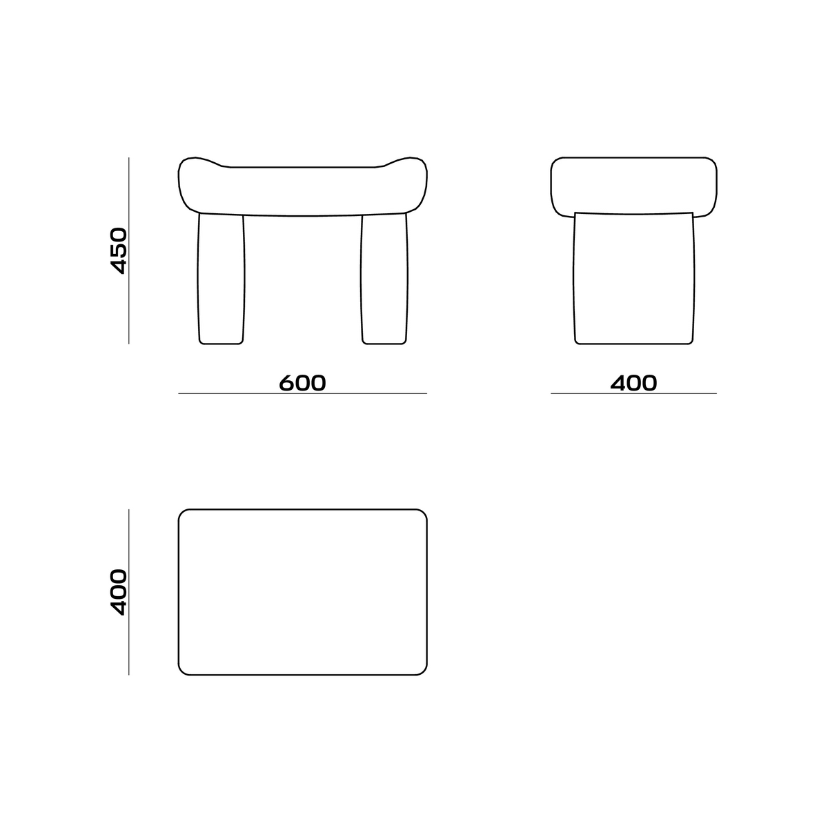 Схема Табурет Lamar Stool #2, MODÉNATURE