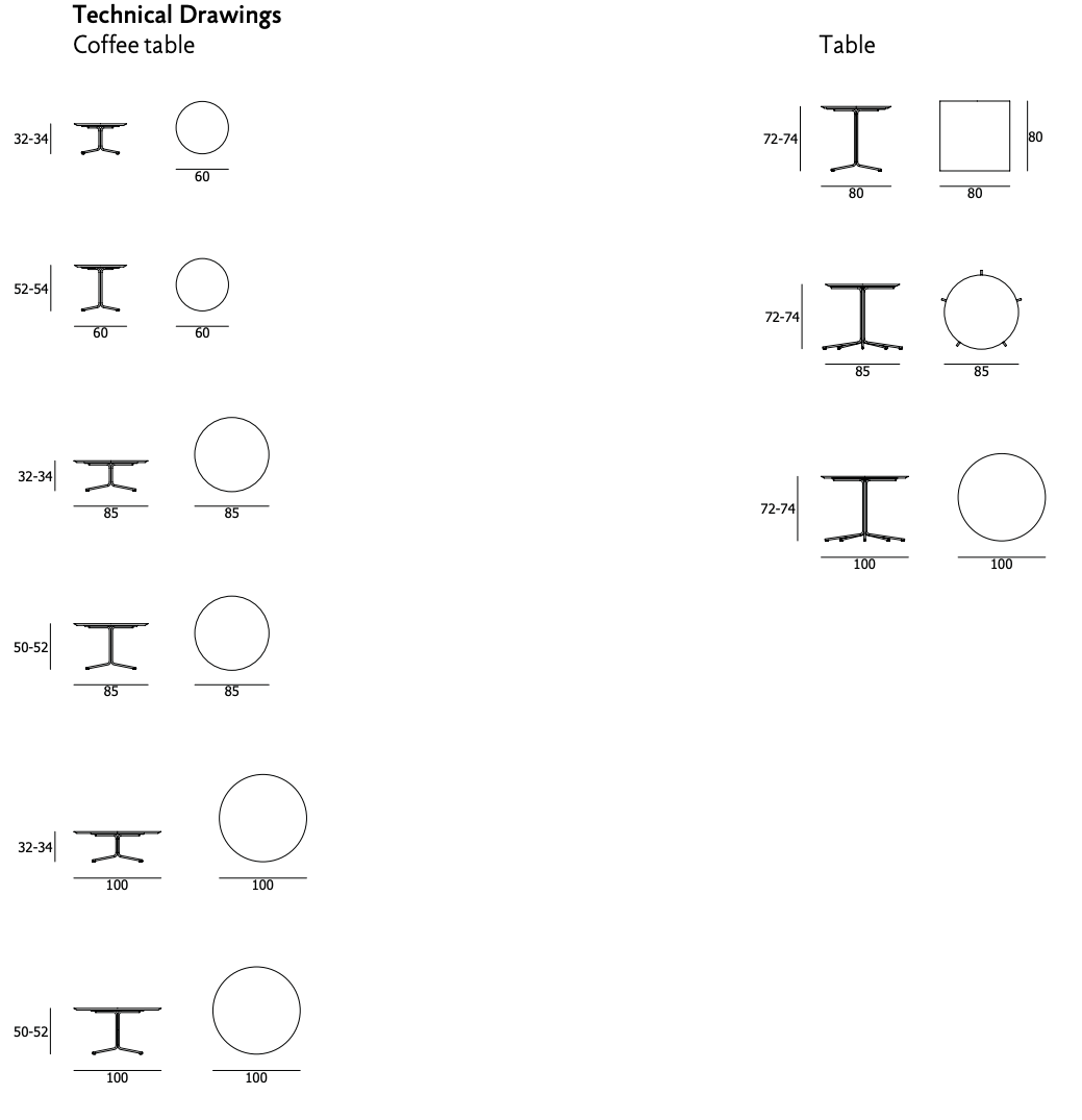 Схема Уличный обеденный стол Jelly Table Outdoor, Living Divani