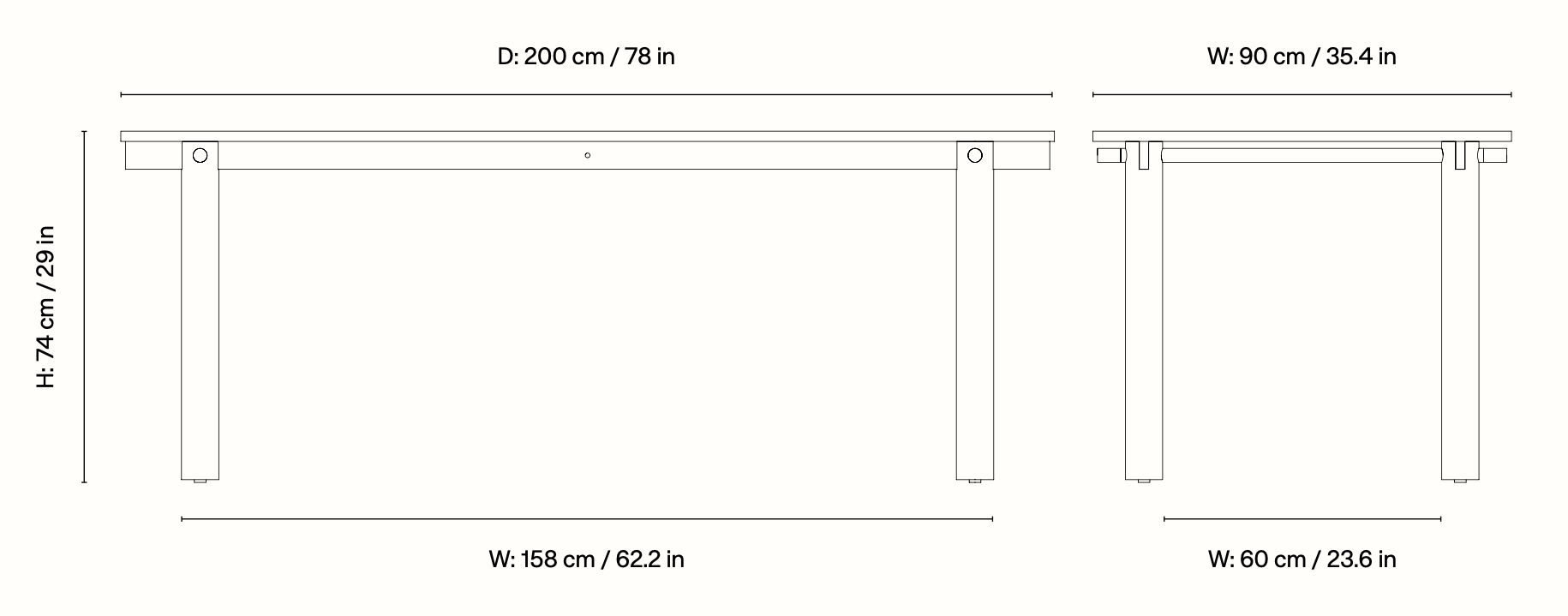 Схема Atura Dining Table, Ferm Living