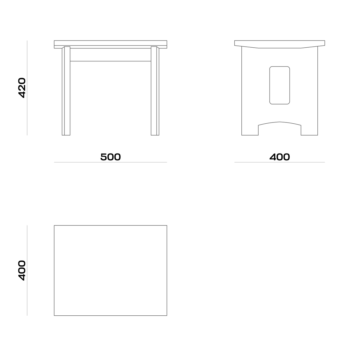 Схема Табурет Philippe Stool, MODÉNATURE