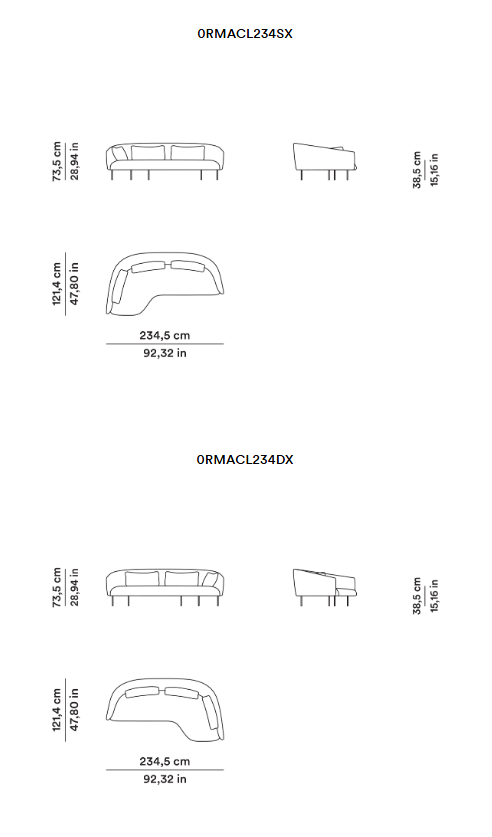 Схема Диван Roma, Tacchini