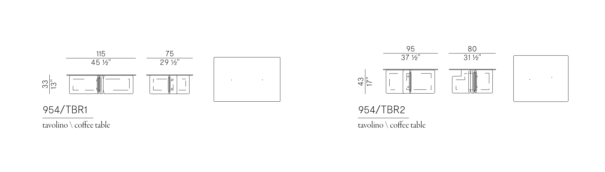 Схема Журнальный столик Shape, Potocco