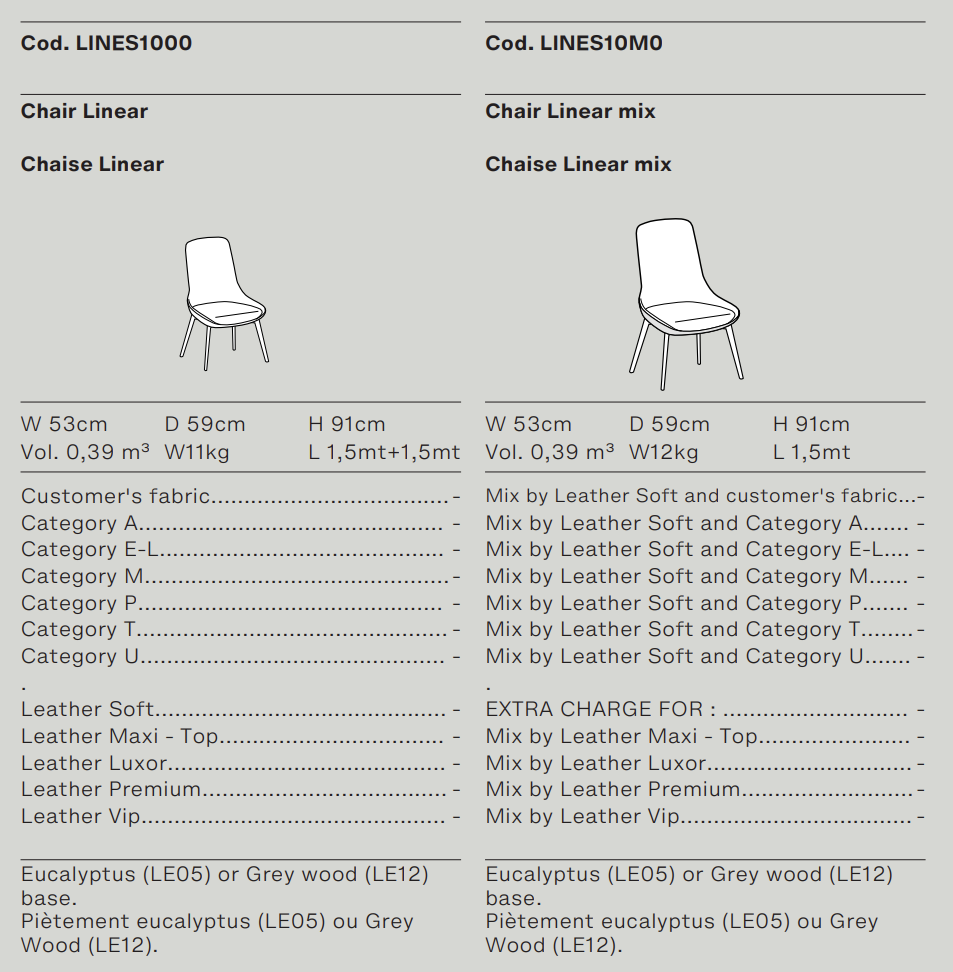 Схема Стул Linear, Ditre Italia