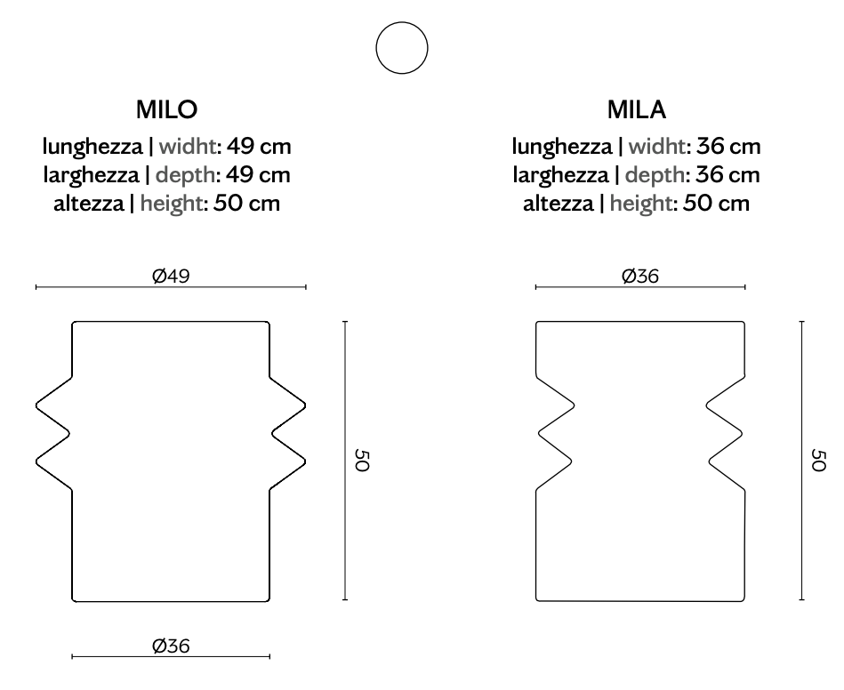 Схема Журнальный столик Milo Mila, Miniforms