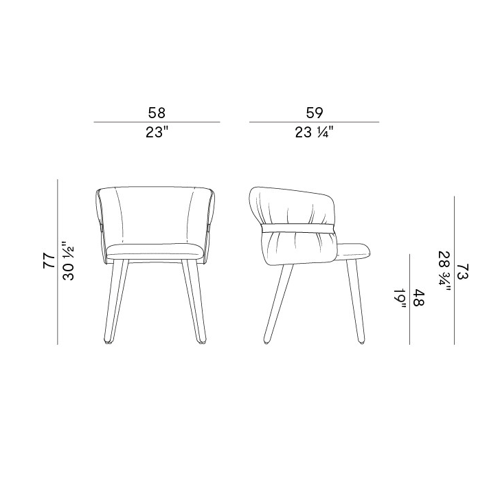 Схема Обеденное кресло Coulisse, Potocco
