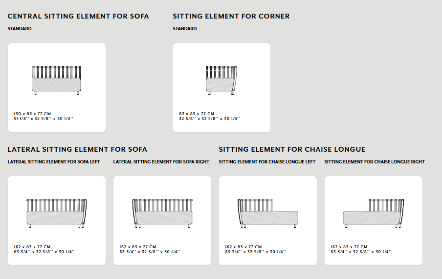 Схема Модульный уличный диван Swing XL, Ethimo