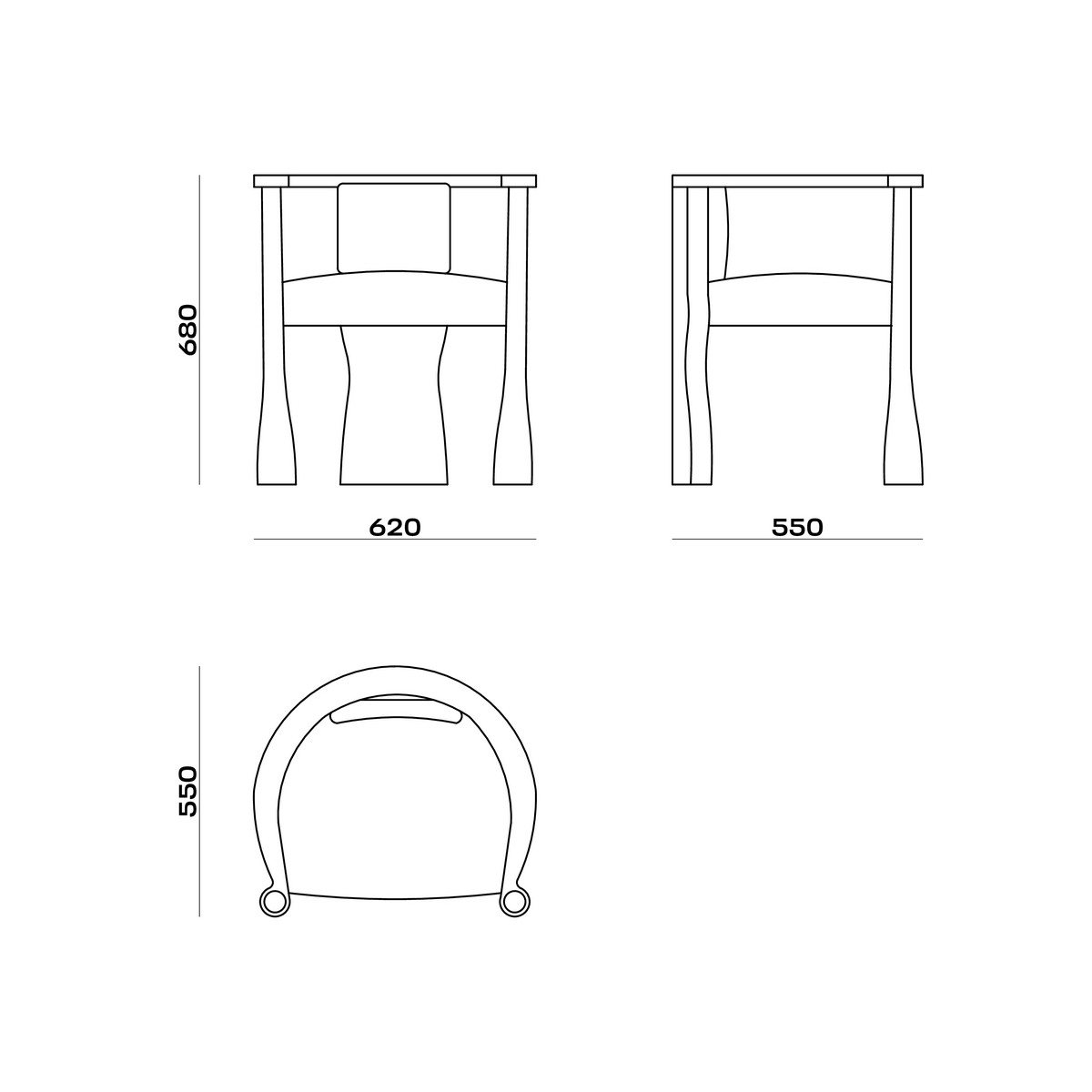 Схема Стул Sirene Lounge, MODÉNATURE