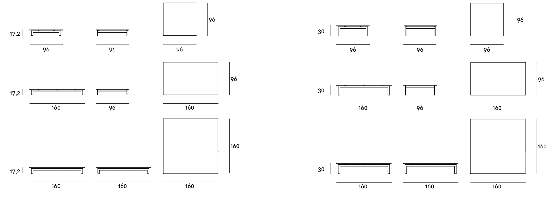 Схема Журнальный столик Metro Table, Living Divani