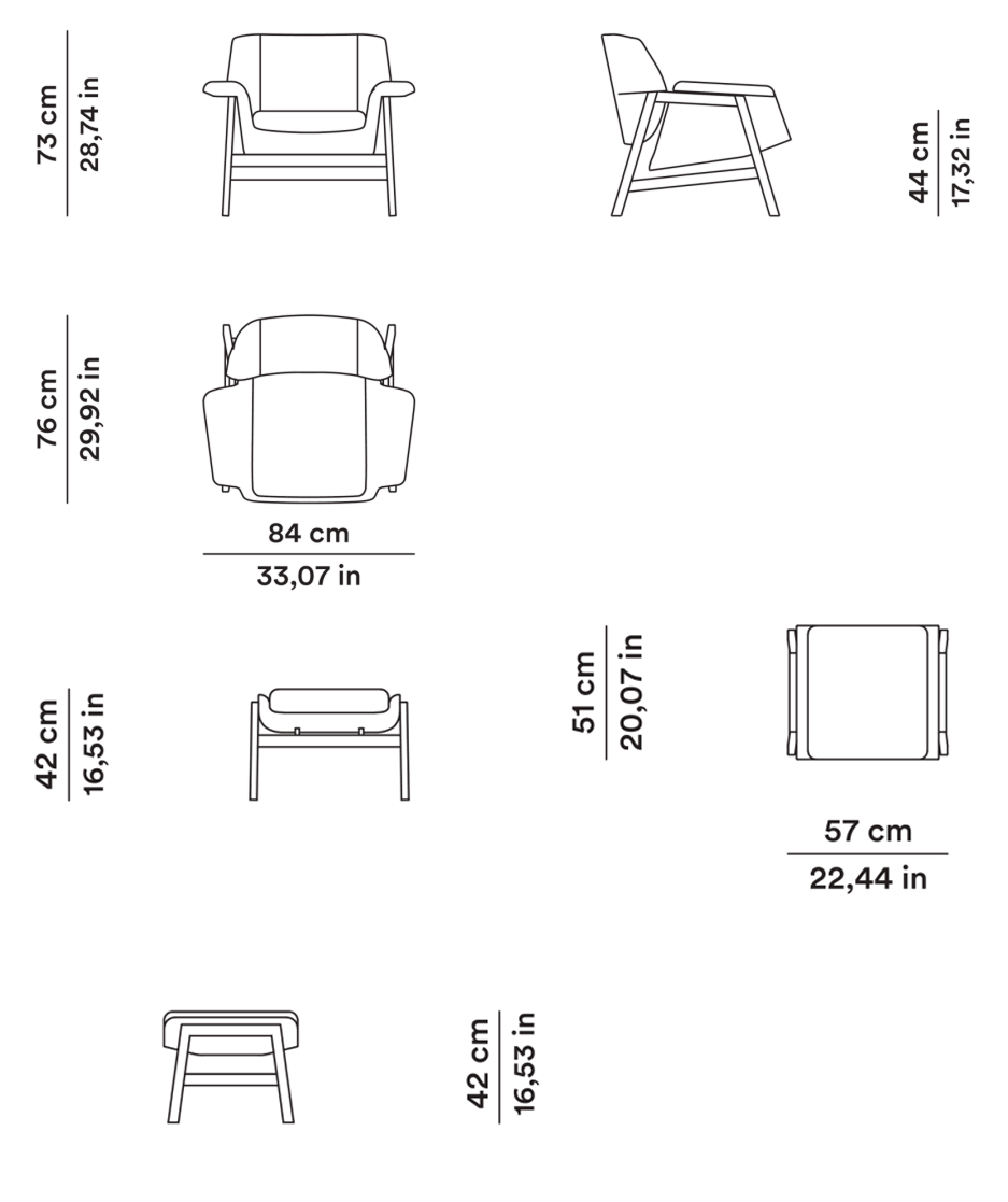 Схема Кресло Agnese, Tacchini