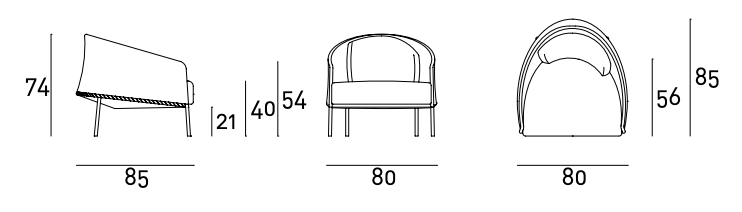 Схема Уличное кресло Poncho, Living Divani