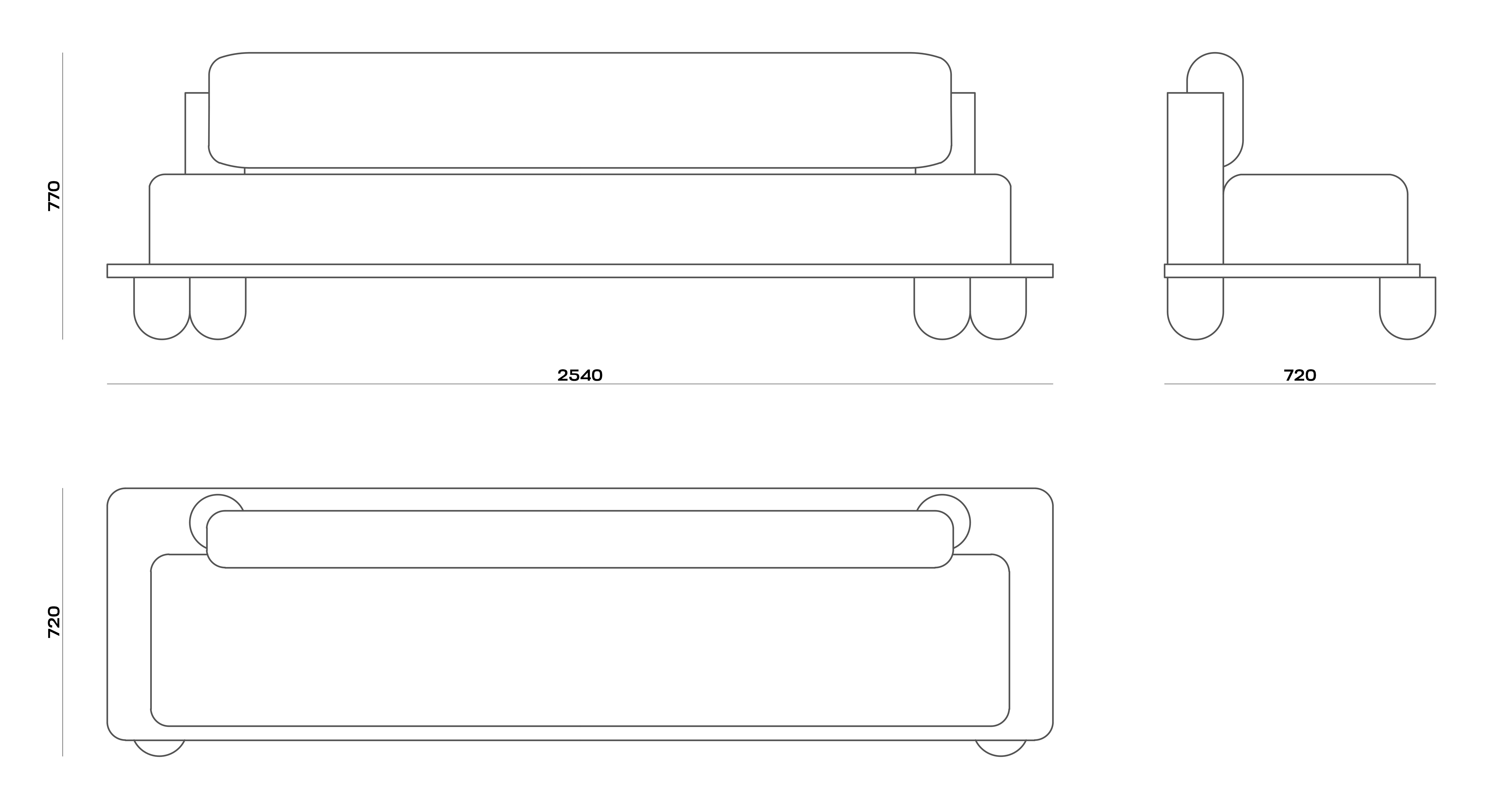 Схема Диван Chai Sofa, MODÉNATURE