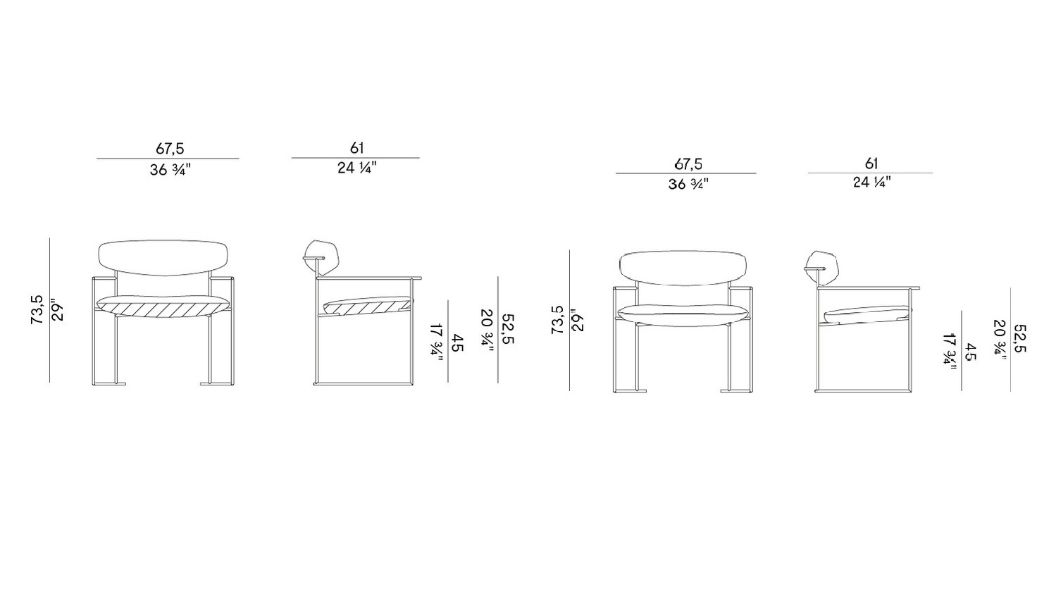 Схема Кресло Keel, Potocco