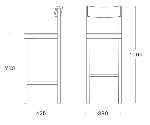 Схема Барный стул Primo Bar Stool, Mattiazzi