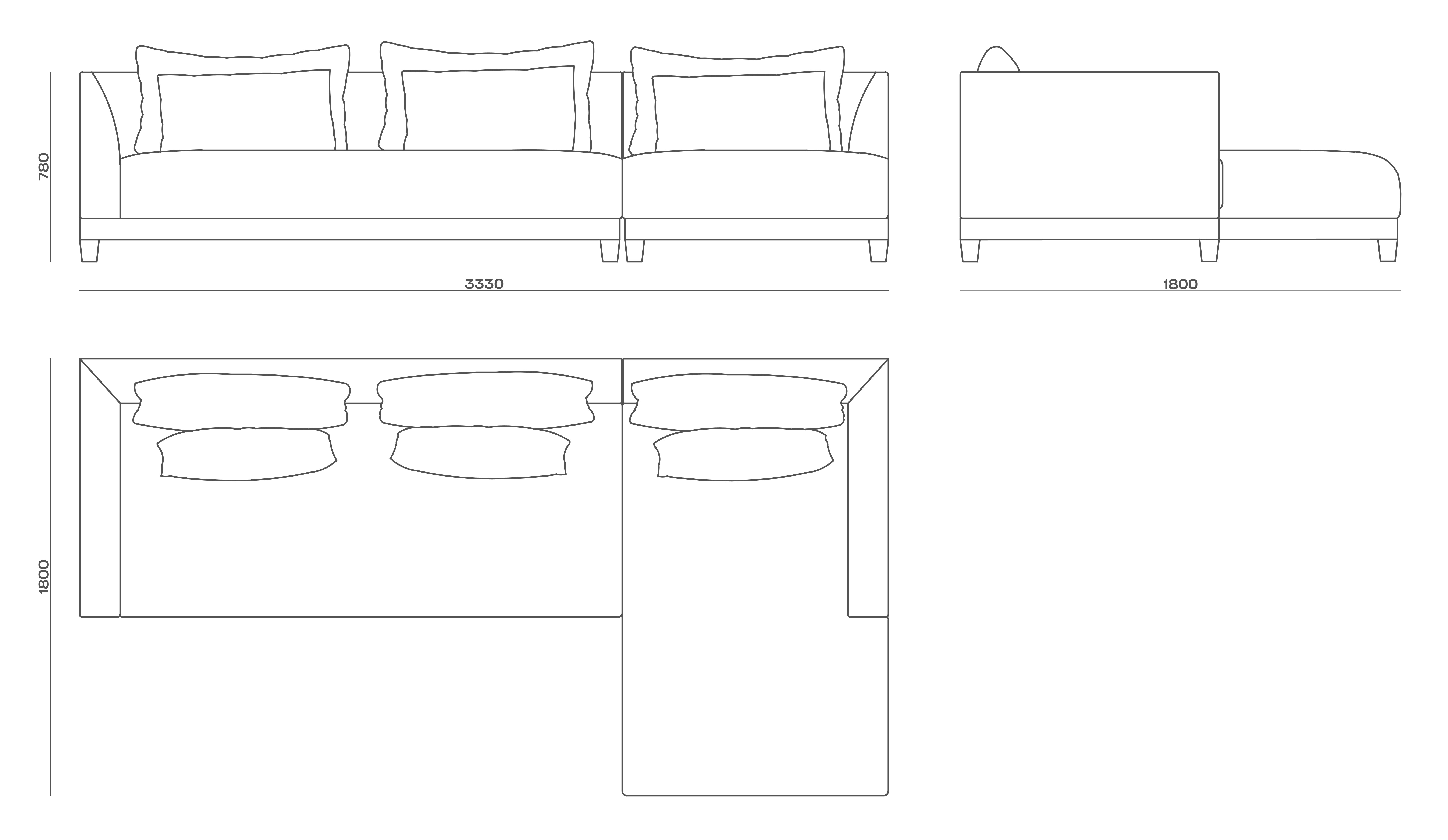 Схема Диван Megeve Sectional Sofa, MODÉNATURE