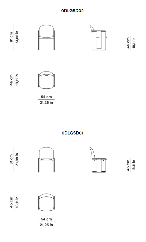 Схема Стул Dialogo, Tacchini