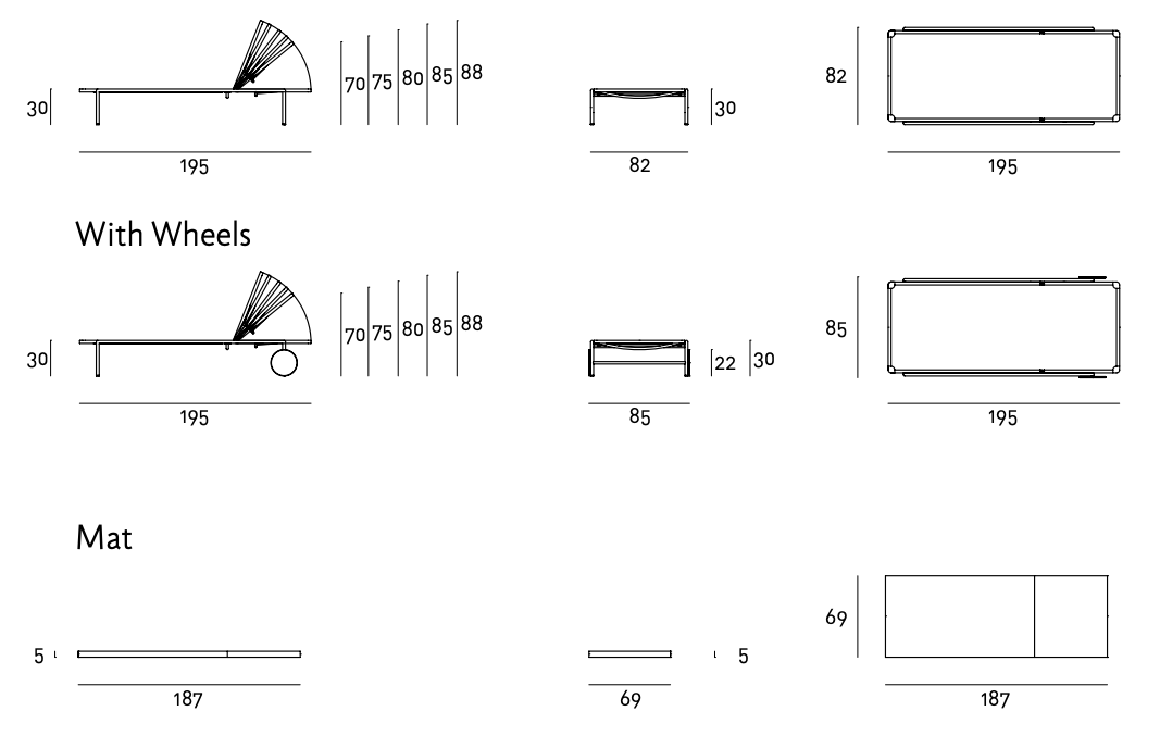 Схема Шезлонг Living Divani Sale, Living Divani