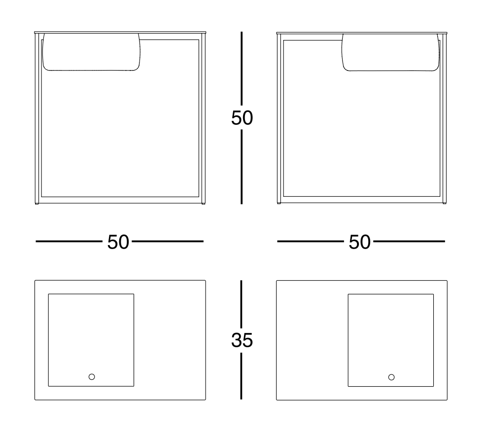 Схема Прикроватный столик Taschino, Zanotta