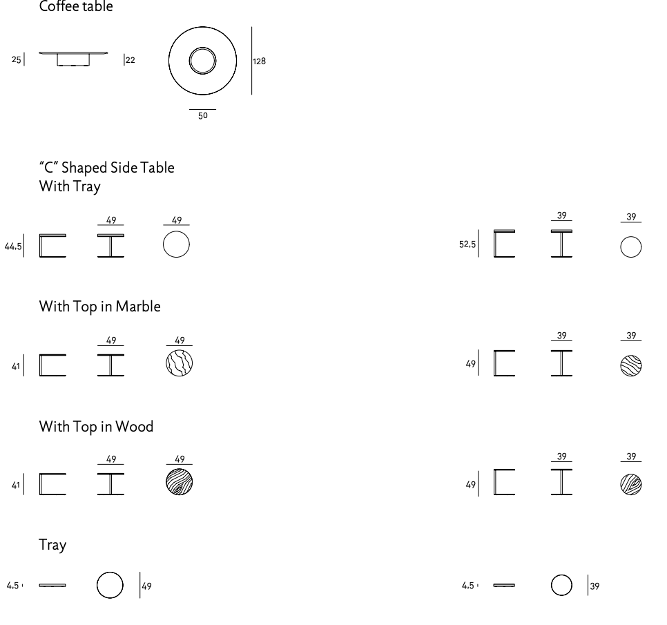 Схема Журнальный столик Tethys, Living Divani