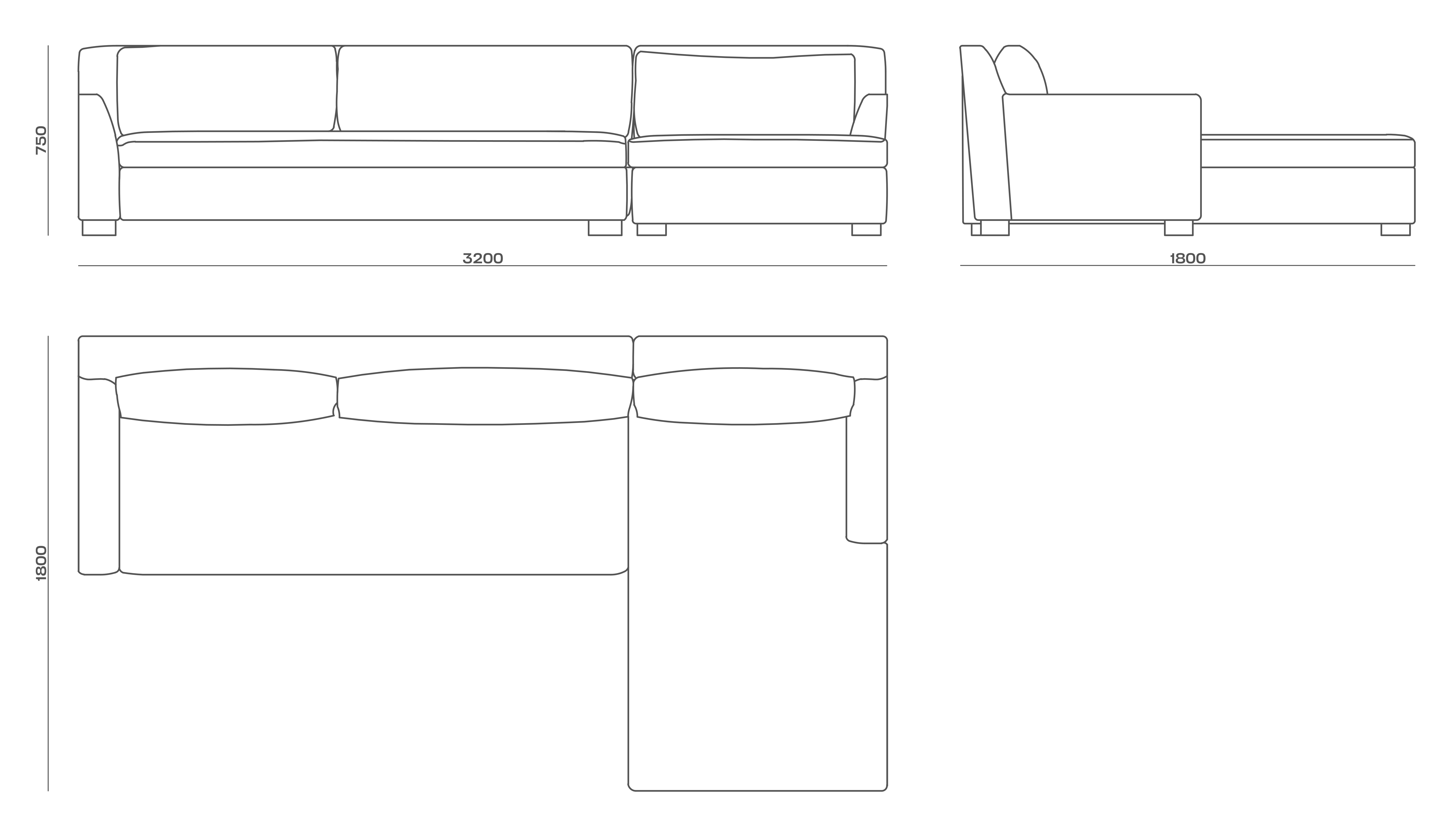 Схема Диван Eridan Sectional Sofa, MODÉNATURE