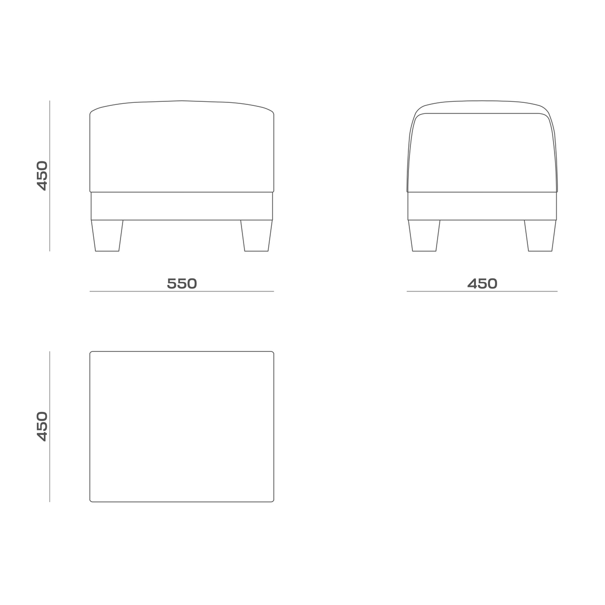 Схема Пуф Megeve Pouf, MODÉNATURE