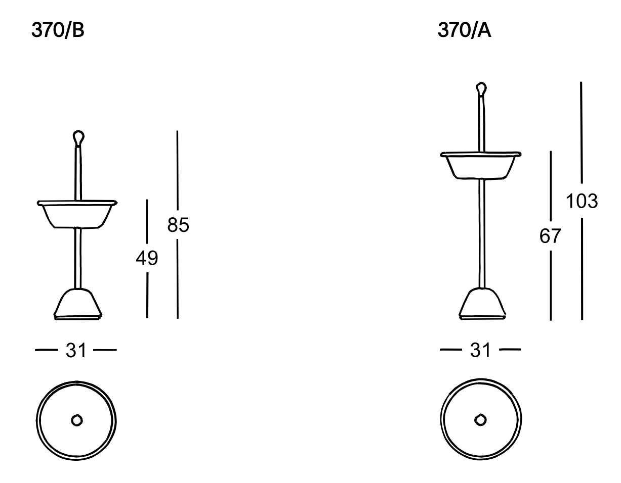Схема Напольная пепельница Servofumo, Zanotta