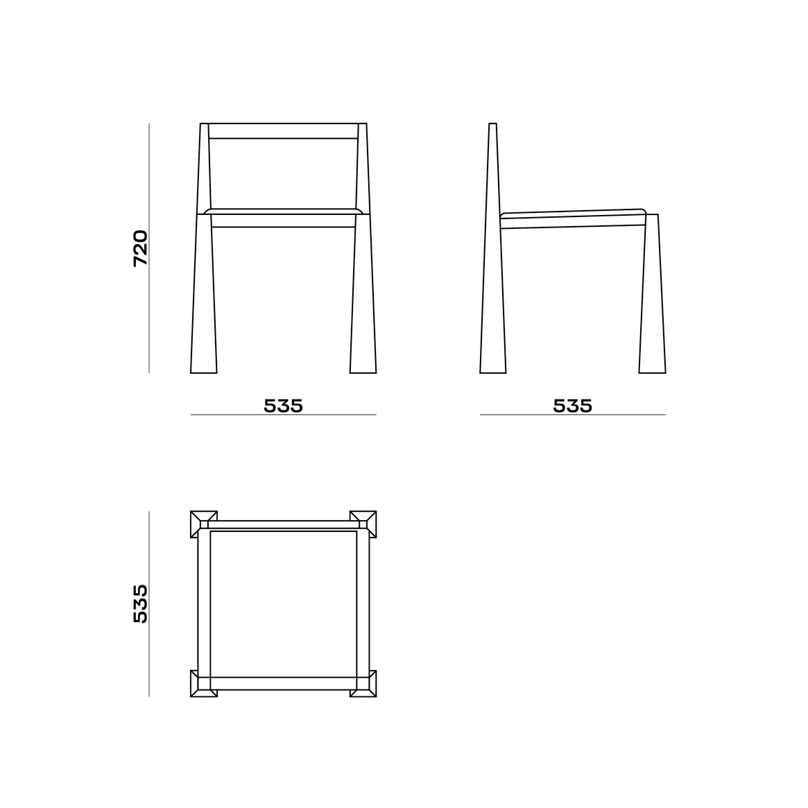 Схема Стул Taki Chair, MODÉNATURE