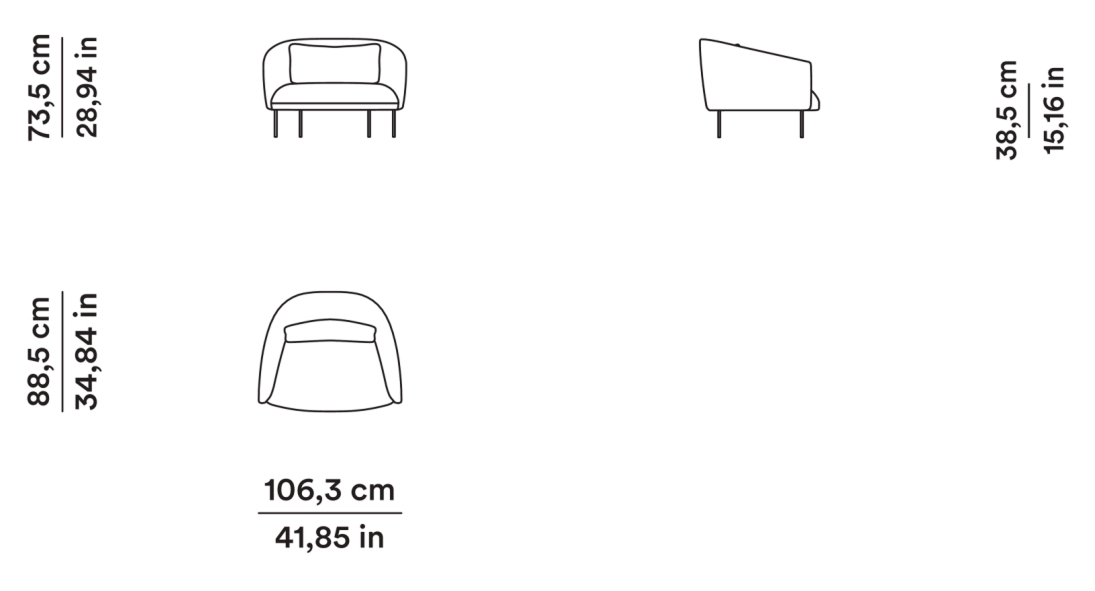 Схема Кресло Roma, Tacchini