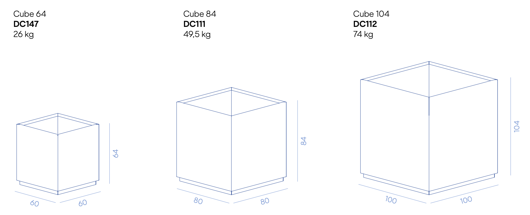 Схема Кашпо Cube, De Castelli
